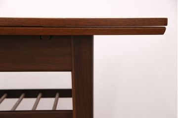 北欧ヴィンテージ　デンマーク製　チーク材　レア品!4wayで使える便利なエレベーターテーブル(エクステンション、リフティング、ダイニング、センターテーブル、ビンテージ)(R-048823)