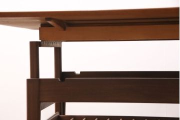 北欧ヴィンテージ　デンマーク製　チーク材　レア品!4wayで使える便利なエレベーターテーブル(エクステンション、リフティング、ダイニング、センターテーブル、ビンテージ)(R-048823)