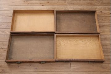 和製アンティーク　特大サイズ　総ケヤキ材　天板極厚!木の味わいが楽しめる引き出し付きの作業台(ダイニングテーブル)(R-048829)