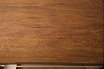 和製アンティーク　特大サイズ　総ケヤキ材　天板極厚!木の味わいが楽しめる引き出し付きの作業台(ダイニングテーブル)(R-048829)