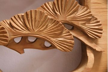 ビンテージ建具　昭和後期　インテリアとしてもおすすめ!躍動感ある彫りが見事な欄間(彫刻欄間、明り取り、建具)(R-048836)