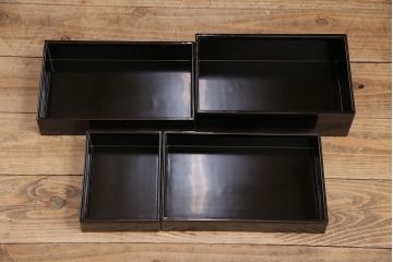 和製アンティーク　極美品　工芸家具　総漆塗り　独特の斑模様が目を引く高級品の小引き出し(小物収納、卓上収納、裁縫箱)(R-048839)