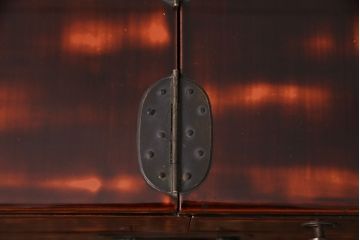 和製アンティーク　極美品　工芸家具　総漆塗り　独特の斑模様が目を引く高級品の小引き出し(小物収納、卓上収納、裁縫箱)(R-048839)