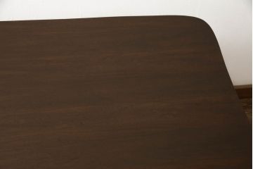和製ヴィンテージ　脚ニレ材・脚先真鍮　シンプルなデザインが取り入れやすいダイニングテーブル(コーヒーテーブル、カフェテーブル、ビンテージ)(R-048840)