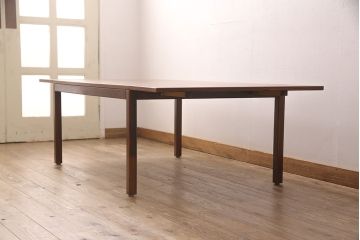 ヴィンテージ家具　デンマーク製　ローズウッド材　作業台としてもおすすめ!シンプルなデザインのバタフライテーブル(ローテーブル、センターテーブル、ビンテージ)(R-048841)