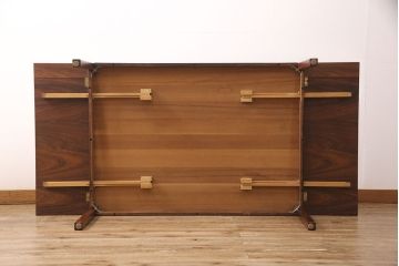 ヴィンテージ家具　デンマーク製　ローズウッド材　作業台としてもおすすめ!シンプルなデザインのバタフライテーブル(ローテーブル、センターテーブル、ビンテージ)(R-048841)