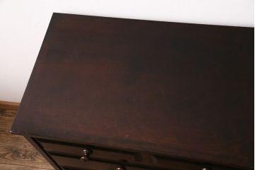 中古　北海道民芸家具　落ち着いた空間にぴったり!上品な佇まいのチェスト(整理タンス、収納タンス、衣装タンス、引き出し)(R-048842)