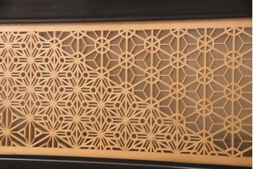 和製アンティーク　ディスプレイにもおすすめ!3種の文様が楽しめる組子欄間(建具、明り取り、明かり取り)(R-048843)