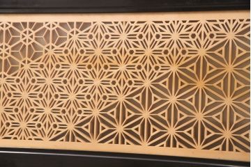 和製アンティーク　ディスプレイにもおすすめ!3種の文様が楽しめる組子欄間(建具、明り取り、明かり取り)(R-048843)