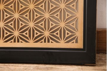 和製アンティーク　ディスプレイにもおすすめ!3種の文様が楽しめる組子欄間(建具、明り取り、明かり取り)(R-048843)