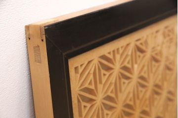 和製アンティーク　ディスプレイにもおすすめ!3種の文様が楽しめる組子欄間(建具、明り取り、明かり取り)(R-048844)