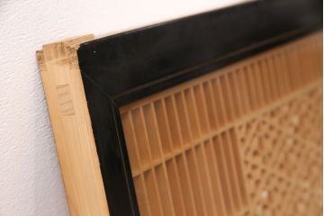 和製アンティーク　緻密な幾何学模様が美しい組子欄間(建具、明り取り、明かり取り)(R-048845)