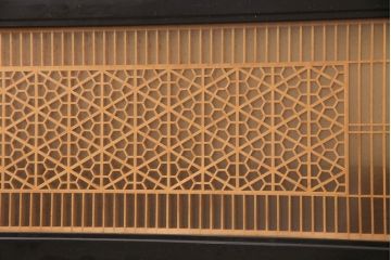 和製アンティーク　緻密な幾何学模様が美しい組子欄間(建具、明り取り、明かり取り)(R-048845)