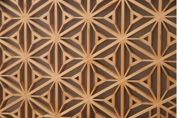 和製アンティーク　上質な和の空間作りに活躍する、芸術品のような美しさを持つ組子欄間(建具、明り取り)(R-048847)