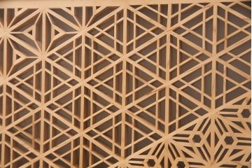 和製アンティーク　上質な和の空間作りに活躍する、芸術品のような美しさを持つ組子欄間(建具、明り取り)(R-048847)