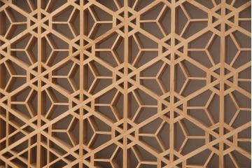 和製アンティーク　上質な和の空間作りに活躍する、芸術品のような美しさを持つ組子欄間(建具、明り取り)(R-048847)