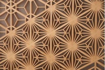 和製アンティーク　上質な空間作りのアクセントになる、美しい組子欄間(建具、明り取り)(R-048848)