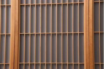 アンティーク建具　片面ガラス　和モダンな雰囲気づくりにおすすめの組子入り書院戸4枚セット(窓、引き戸、ガラス戸)(R-048850)