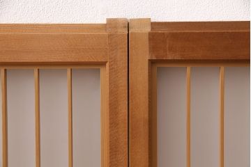 アンティーク建具　片面ガラス　和モダンな雰囲気づくりにおすすめの組子入り書院戸4枚セット(窓、引き戸、ガラス戸)(R-048850)