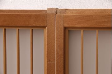 アンティーク建具　片面ガラス　和モダンな雰囲気づくりにおすすめの組子入り書院戸4枚セット(窓、引き戸、ガラス戸)(R-048850)