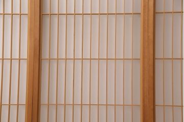 アンティーク建具　片面ガラス　和モダンな雰囲気づくりにおすすめの組子入り書院戸4枚セット(窓、引き戸、ガラス戸)(R-048850)
