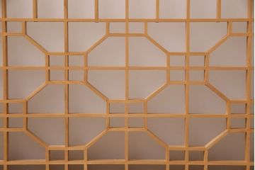 アンティーク建具　片面ガラス　和モダンな雰囲気づくりにおすすめの組子入り書院戸4枚セット(窓、引き戸、ガラス戸)(R-048850)
