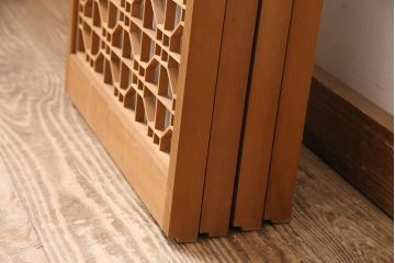 アンティーク建具　片面ガラス　和モダンな雰囲気づくりにおすすめの組子入り書院戸4枚セット(窓、引き戸、ガラス戸)(R-048850)