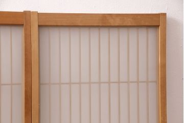 アンティーク建具　片面ガラス　和モダンな雰囲気づくりにおすすめの組子入り書院戸4枚セット(窓、引き戸、ガラス戸)(R-048850)