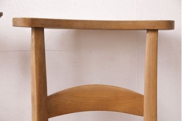 【簡易リペア限定品】イギリスアンティーク　ビーチ材　編み座面のフレンチチャーチチェア2脚セット(椅子、ダイニングチェア、イス)(R-048854)