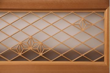 和製アンティーク　麻の葉紋様の組子が品の良さを高める欄間(建具、明り取り、明かり取り)(R-048855)