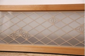 和製アンティーク　麻の葉紋様の組子が品の良さを高める欄間(建具、明り取り、明かり取り)(R-048855)