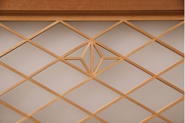 和製アンティーク　麻の葉紋様の組子が品の良さを高める欄間(建具、明り取り、明かり取り)(R-048855)