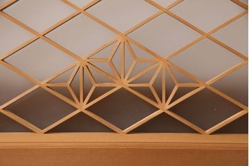 和製アンティーク　麻の葉紋様の組子が品の良さを高める欄間(建具、明り取り、明かり取り)(R-048855)