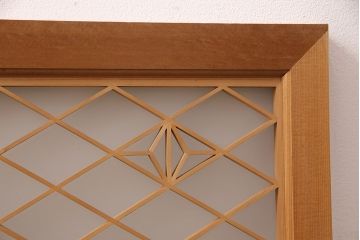 和製アンティーク　麻の葉紋様の組子が品の良さを高める欄間(建具、明り取り、明かり取り)(R-048855)