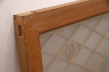 和製アンティーク　麻の葉紋様の組子が品の良さを高める欄間(建具、明り取り、明かり取り)(R-048855)
