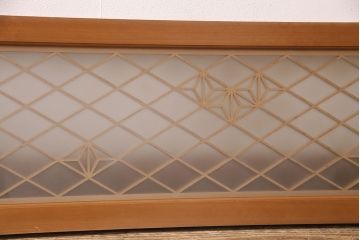 和製アンティーク　麻の葉紋様の組子が品の良さを高める欄間(建具、明り取り、明かり取り)(R-048855)