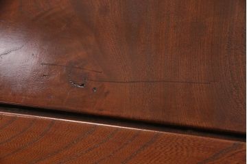 和製アンティーク　総ケヤキ材　天板一枚板!懐かしさ漂うちゃぶ台(座卓、折りたたみテーブル、ローテーブル)(R-048857)