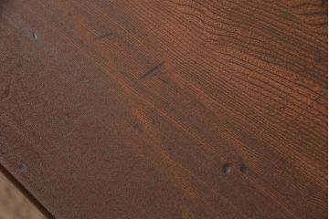 和製アンティーク　栓材　鮮明な木目が魅力!懐かしさ漂うシンプルなちゃぶ台(座卓、折り畳みテーブル、ローテーブル)(R-048864)
