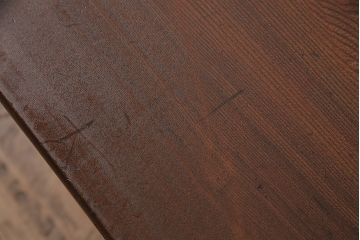 和製アンティーク　栓材　鮮明な木目が魅力!懐かしさ漂うシンプルなちゃぶ台(座卓、折り畳みテーブル、ローテーブル)(R-048864)
