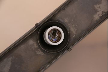 昭和レトロ　特大　レトロな空間づくりにおすすめ!色ガラス入り天井照明(吊り下げ照明、ペンダントライト)(R-048868)