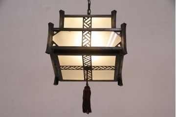 和製アンティーク　昭和初期　シャビーな質感がかっこいい!ノスタルジックな雰囲気が漂う天井照明(吊り下げ照明、ペンダントライト、電笠)(R-048869)