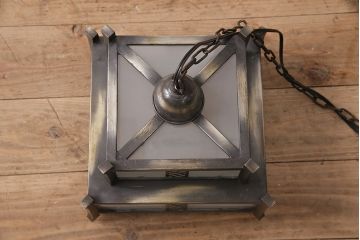 和製アンティーク　昭和初期　シャビーな質感がかっこいい!ノスタルジックな雰囲気が漂う天井照明(吊り下げ照明、ペンダントライト、電笠)(R-048869)