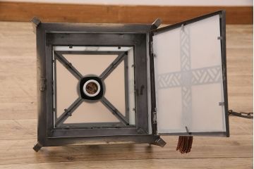 和製アンティーク　昭和初期　シャビーな質感がかっこいい!ノスタルジックな雰囲気が漂う天井照明(吊り下げ照明、ペンダントライト、電笠)(R-048869)