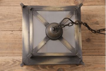 和製アンティーク　昭和初期　シャビーな質感がかっこいい!ノスタルジックな雰囲気が漂う天井照明(吊り下げ照明、ペンダントライト、電笠)(R-048870)