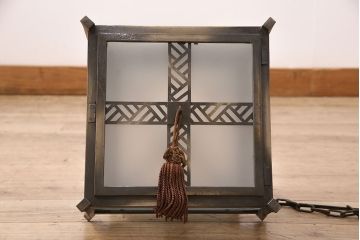 和製アンティーク　昭和初期　シャビーな質感がかっこいい!ノスタルジックな雰囲気が漂う天井照明(吊り下げ照明、ペンダントライト、電笠)(R-048870)