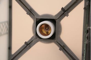 和製アンティーク　昭和初期　シャビーな質感がかっこいい!ノスタルジックな雰囲気が漂う天井照明(吊り下げ照明、ペンダントライト、電笠)(R-048870)