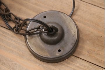 和製アンティーク　昭和初期　シャビーな質感がかっこいい!ノスタルジックな雰囲気が漂う天井照明(吊り下げ照明、ペンダントライト、電笠)(R-048870)