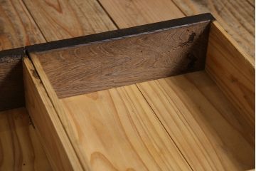 和製アンティーク　グリーンの色ガラス入り!レトロな佇まいが魅力的な本箱(ブックケース、収納棚、ガラス戸棚)(R-048873)