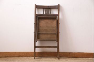 アンティーク家具　和製が珍しい!透かし彫りが魅力的な折りたたみチェア(折り畳みチェア、フォールディングチェア、椅子)(R-048876)