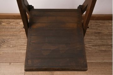 アンティーク家具　和製が珍しい!透かし彫りが魅力的な折りたたみチェア(折り畳みチェア、フォールディングチェア、椅子)(R-048876)